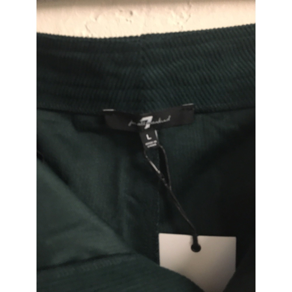 Corduroy 7 For All Mankind Pants Large Green High Rise Wide Leg Retro Academia - Picture 5 of 13